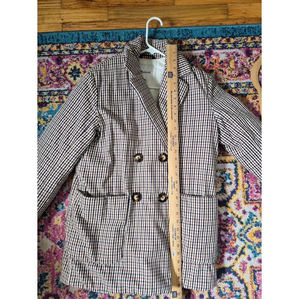 Madewell Quilted Plaid Insulated Blazer Jacket Shacket Black White Small - Picture 14 of 14